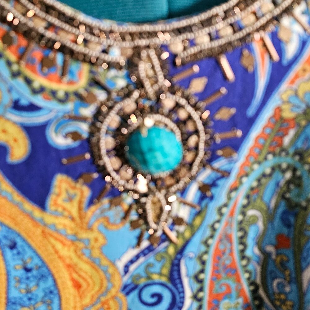Joyous & Free Beaded Boho Dress – Size XL - Picture 2 of 11